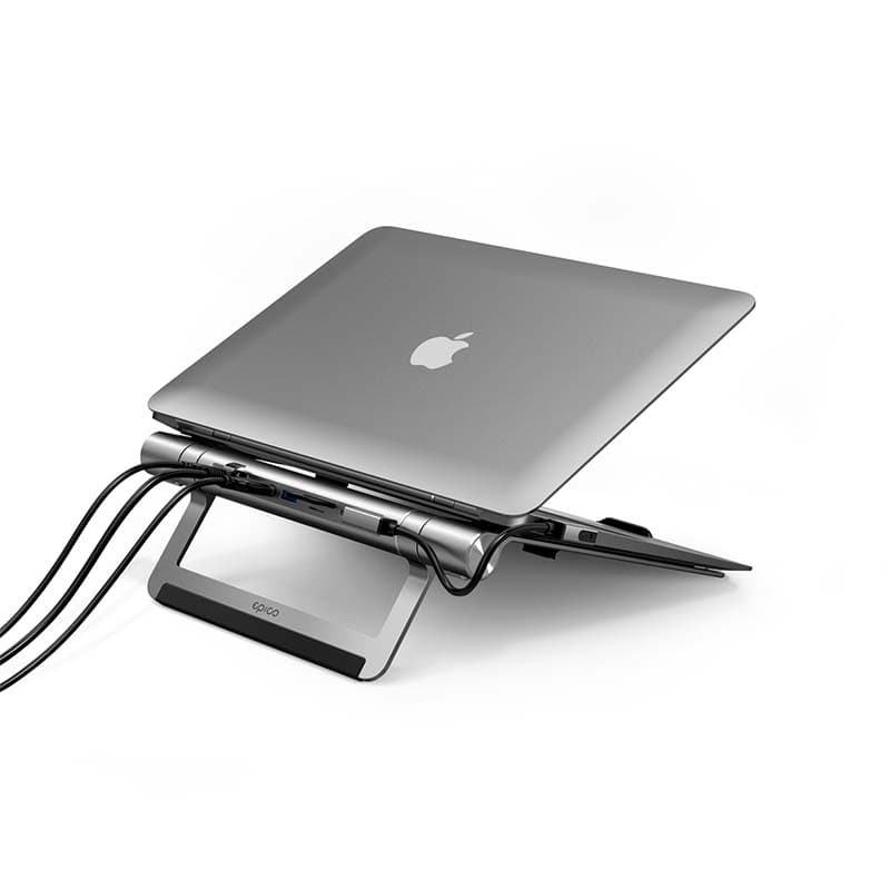 Epico MacBook Stand mit 8-in-1 Multiport USB-C Hub (Docking Station)