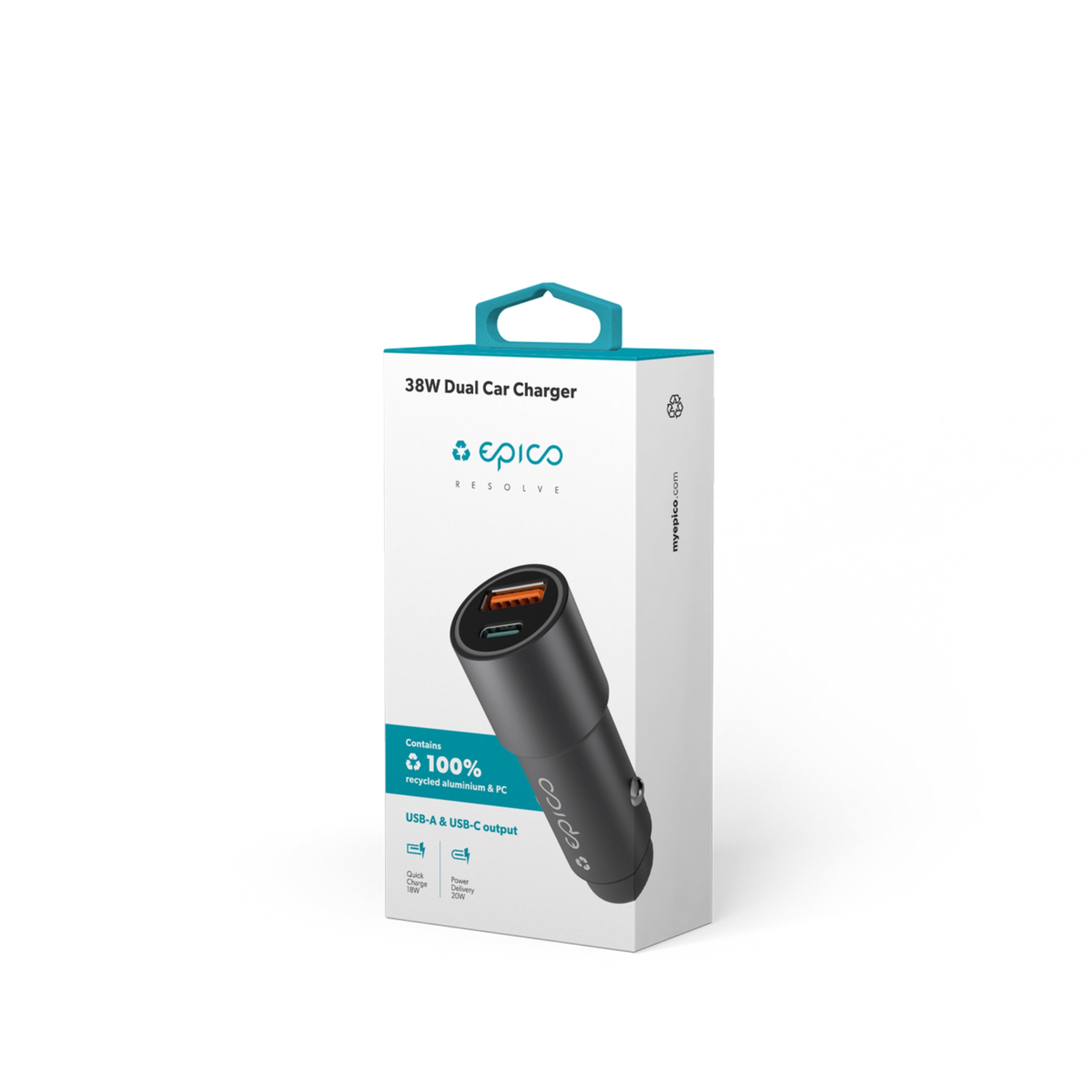 Epico Resolve 38W Dual Car Charger